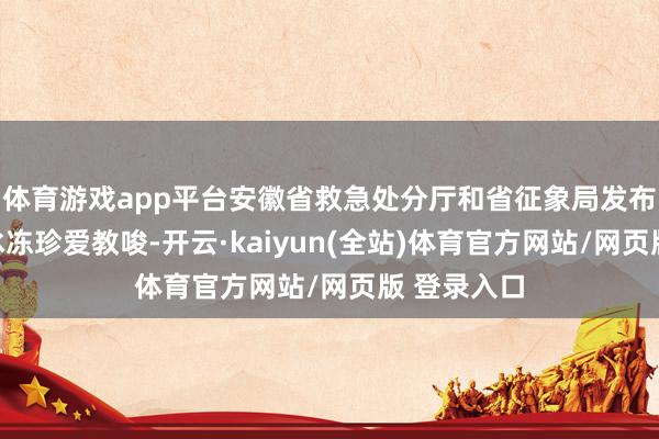 体育游戏app平台安徽省救急处分厅和省征象局发布低温雨雪冰冻珍爱教唆-开云·kaiyun(全站)体育官方网站/网页版 登录入口