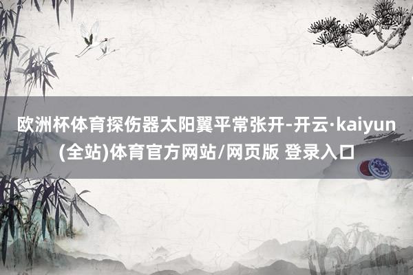 欧洲杯体育探伤器太阳翼平常张开-开云·kaiyun(全站)体育官方网站/网页版 登录入口