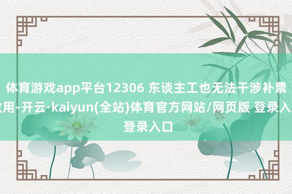 体育游戏app平台12306 东谈主工也无法干涉补票效用-开云·kaiyun(全站)体育官方网站/网页版 登录入口